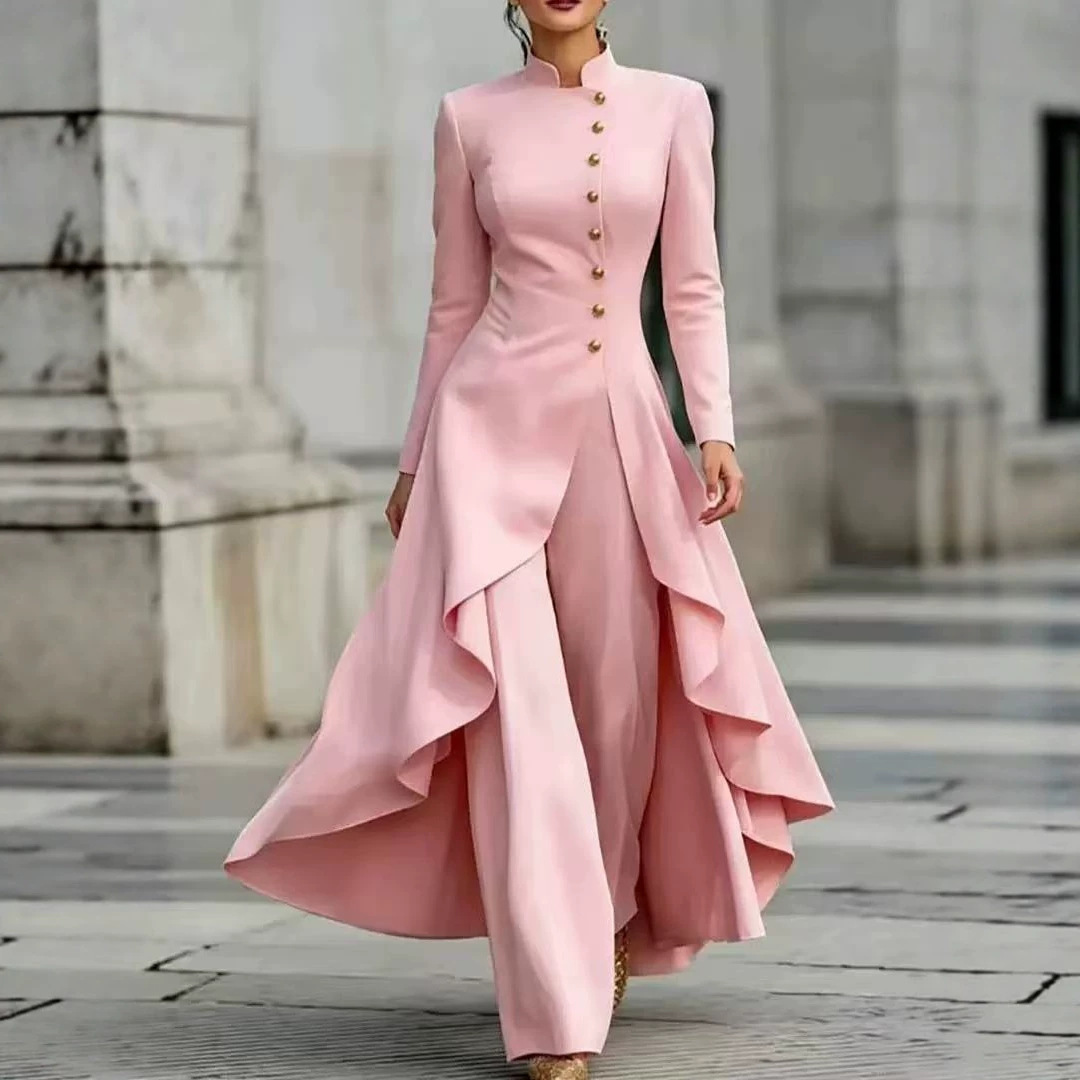 Fashionable Solid-color Belted Suit Set For Women 2