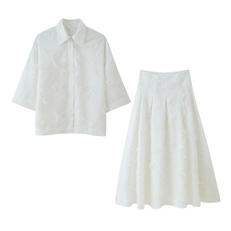 European And American Large Profile Tassel Shirt Top Tassel A- Line Skirt