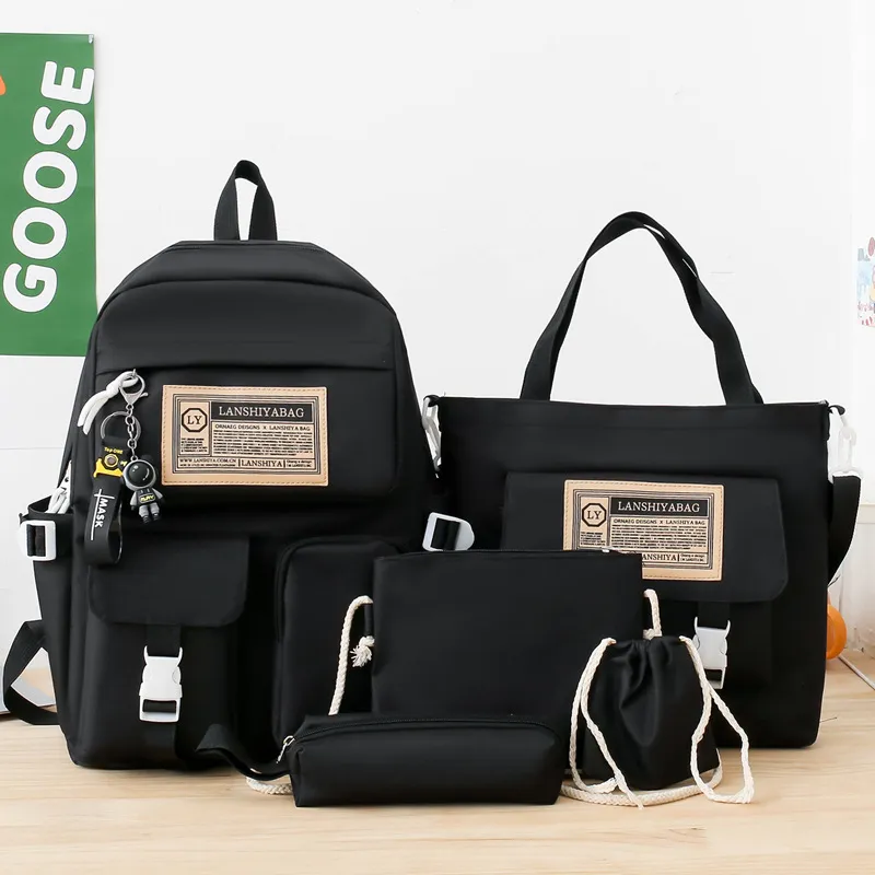 Men's Simple Leisure Large Capacity Travel Backpack Suit - Black