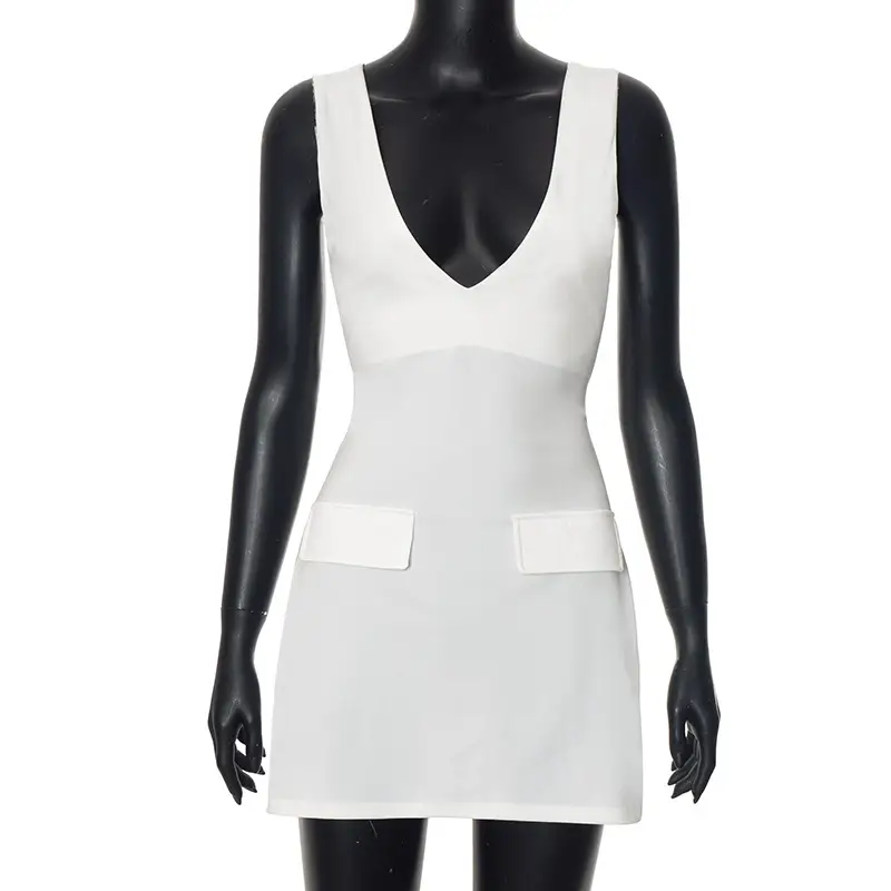 Solid Color Sling Bare Back Sleeveless Sheath Dress Women