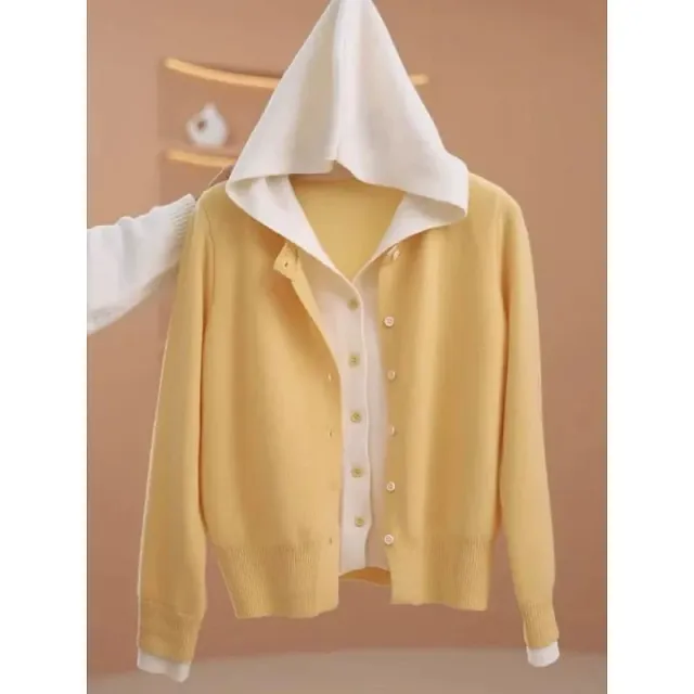 Long Sleeve Casual Fashionable Sweater Coat Top Yellow - Shop at LoveMi