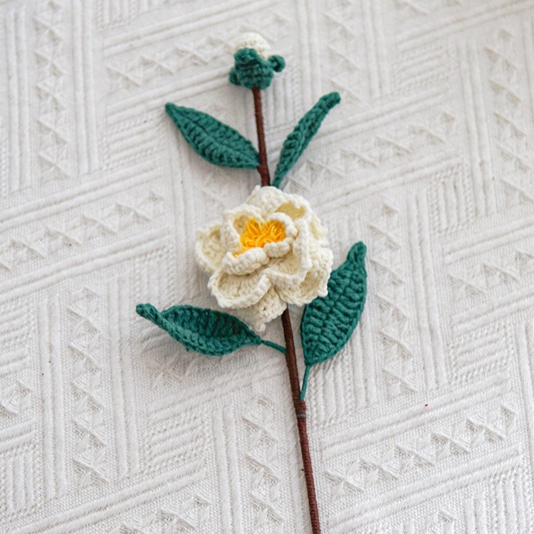 Hand-knitted Finished Yarn Bouquet Of Knitted Artificial Flowers 25