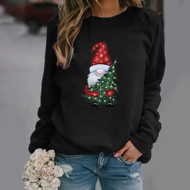 Cute Christmas Hug Graphic Print Crew Neck Pullover Zyqz2949 3Xl - Shop at LoveMi