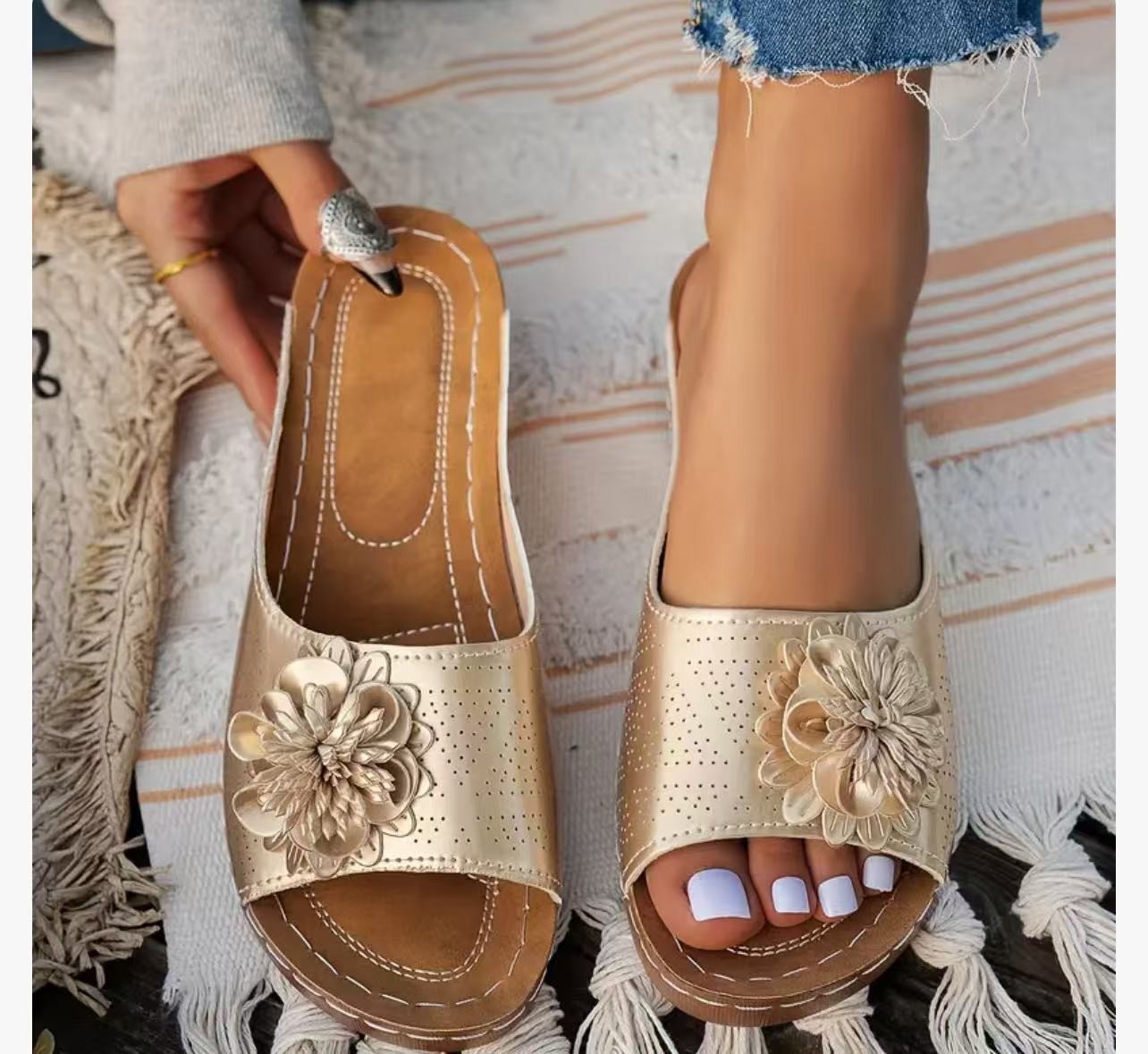 Open-Toe Slide Sandals, picture 10 of 11