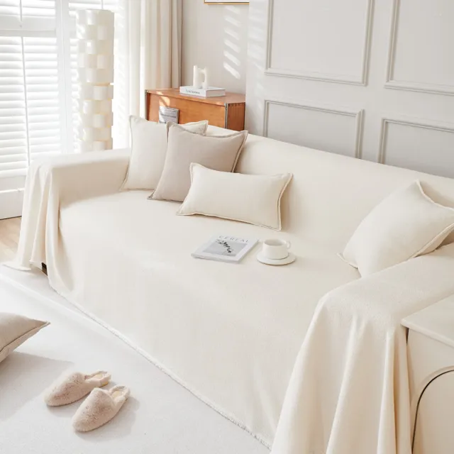 Teddy Velvet Waterproof Sofa Cover Cloth Towel Beige - Shop at LoveMi