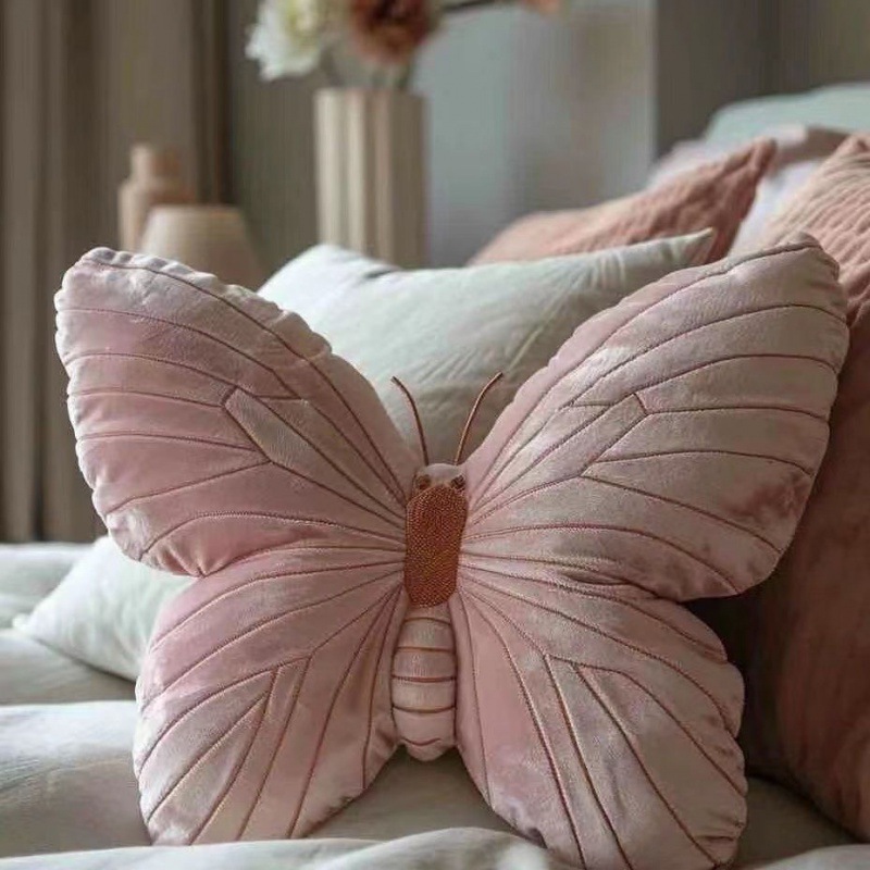 Title 2, Idyllic Girl Heart Butterfly Pillow Cute