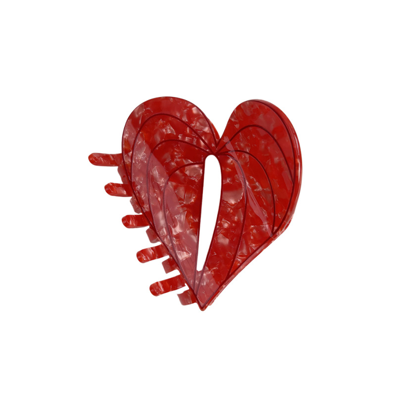 Womens Fashionable Acetate Hair Clip With Heart And Floral Design — foto 4