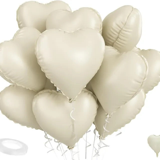 Cream Heart shaped Balloon Valentine's Day Cream Color 10 - Shop at LoveMi