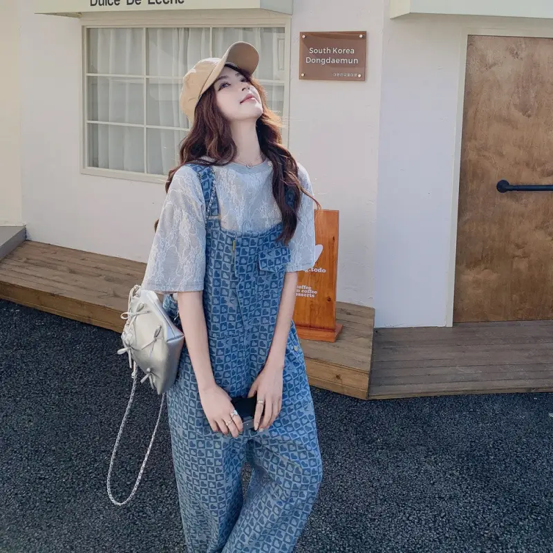 Summer Casual All-match One-piece Suspender Pants