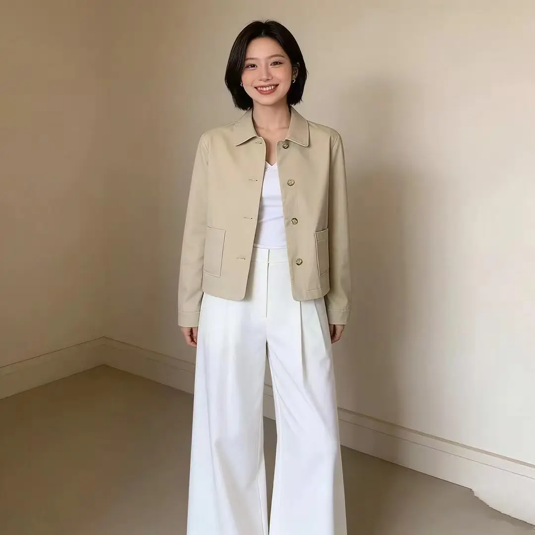 Japanese-style Minimalist Short Elegant Coat