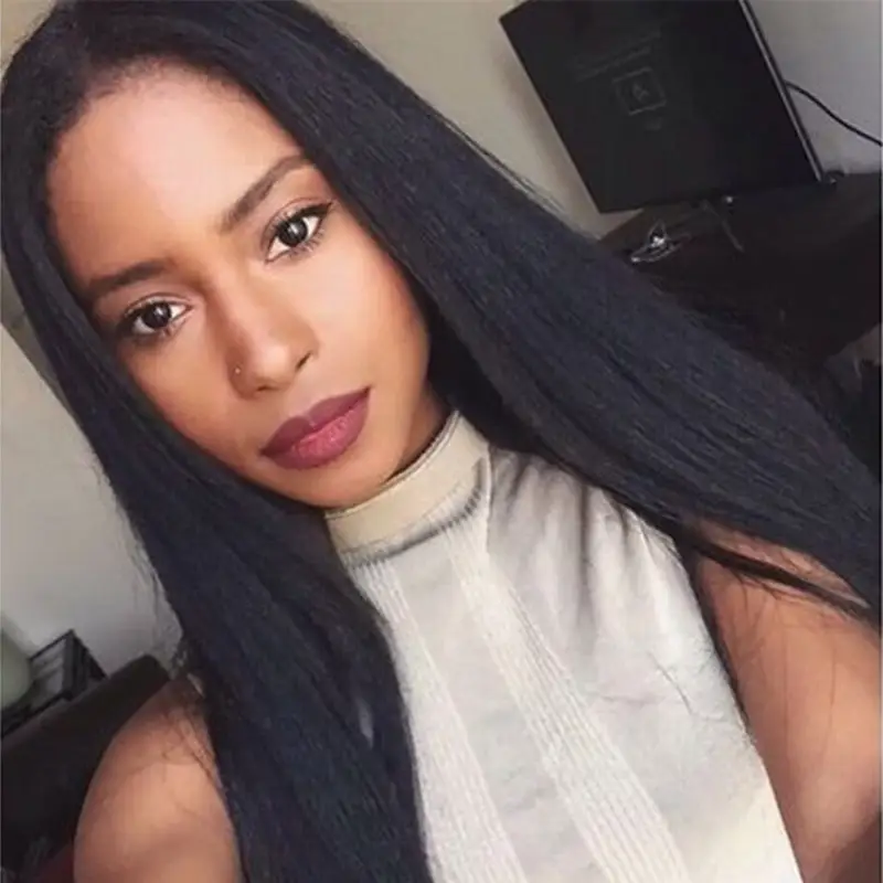 Wig Female Long Black Straight Hair Africa