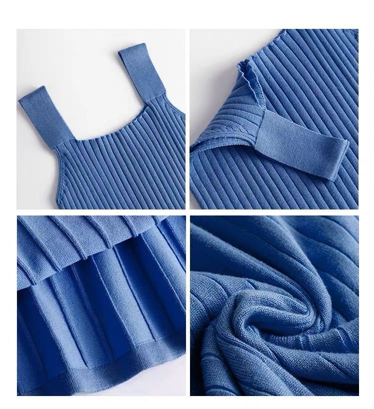 Women's Knitted Sling New Mid-length Dress