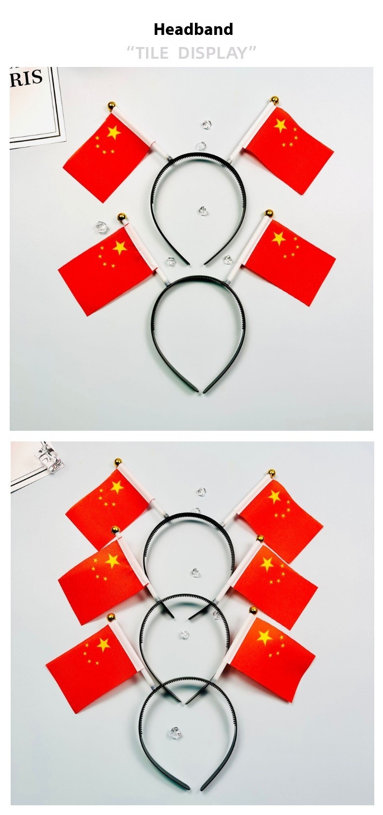 The Five-starred Red Flag Accessories Hair Hoop Barrettes