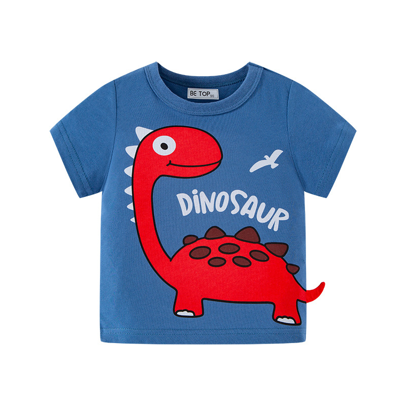 Boys Short-sleeved Dinosaur Cartoon Top — foto 2