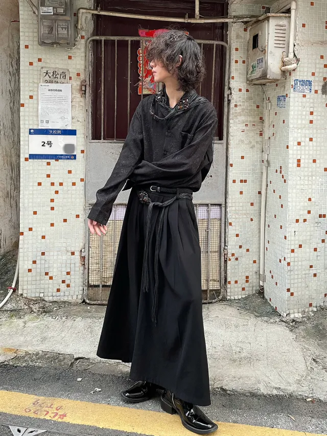 Japanese Style Free Culottes Pants Skirt Black - Shop at LoveMi