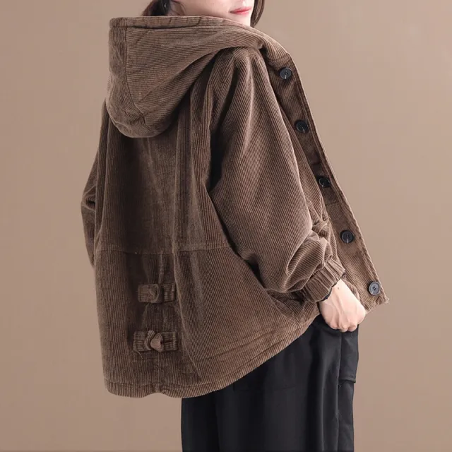 Corduroy Women's Short Jacket Women Brown - Shop at LoveMi