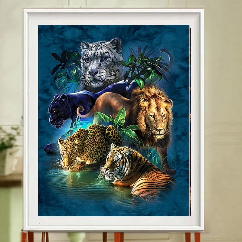 5D Diamond Painting Full Five Beasts King