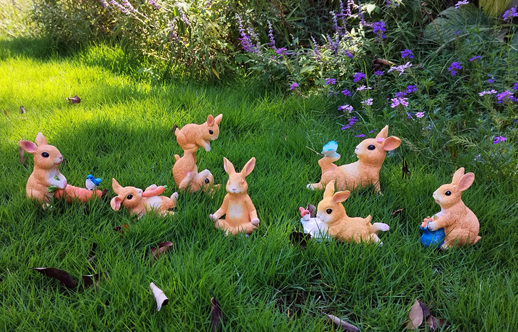 Title 1, Creative Meditation Bunny Garden Courtyard Deco...