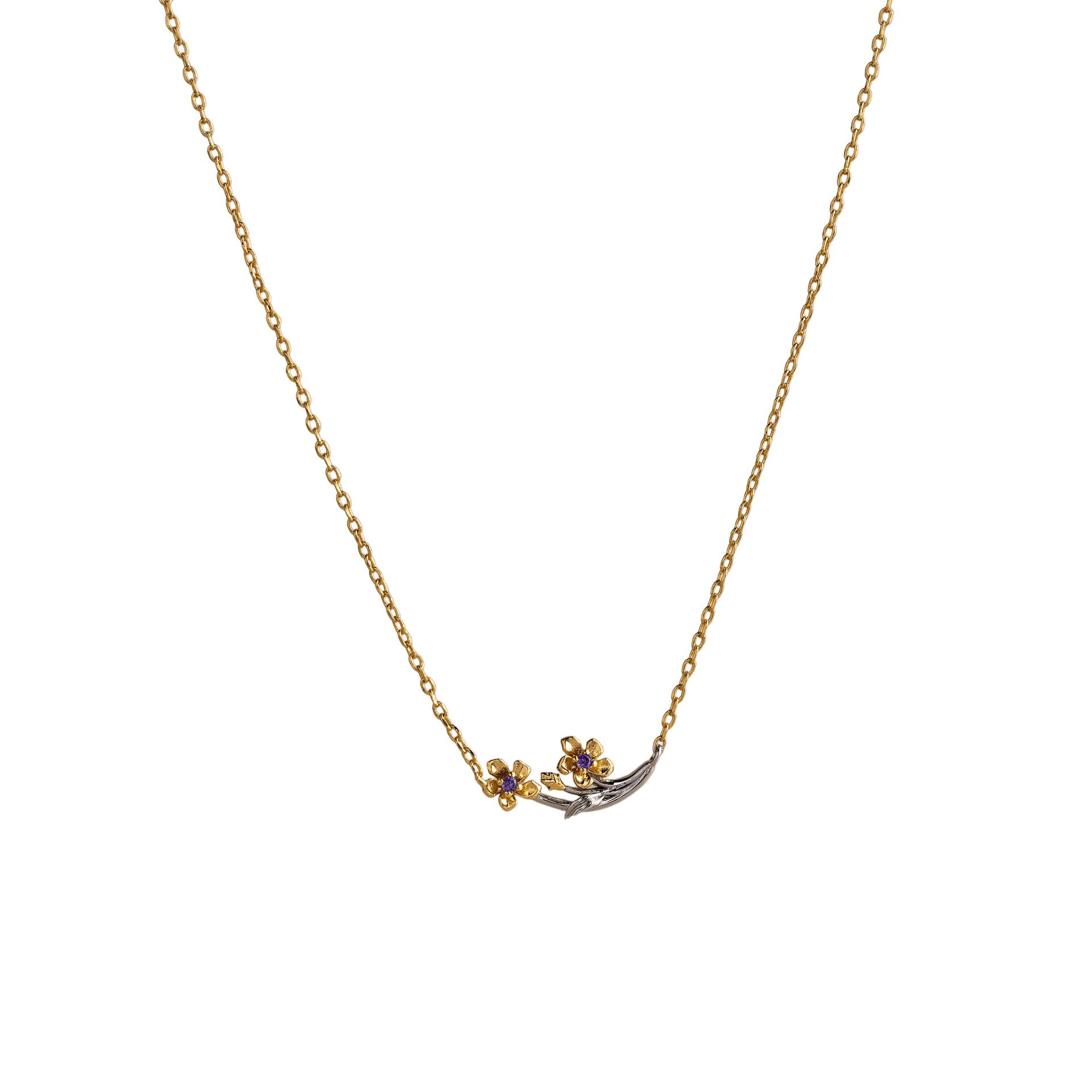 December Zircon Flower Necklace Versatile Jewelry