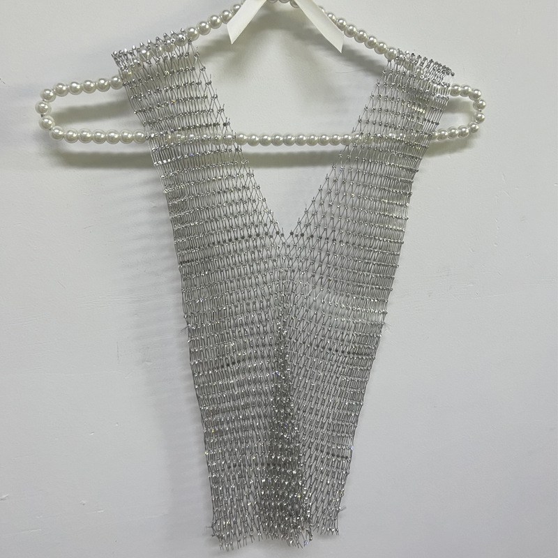 Women's Fashionable Simple Pure Color Mesh Top V Neck Silver - Shop at LoveMi