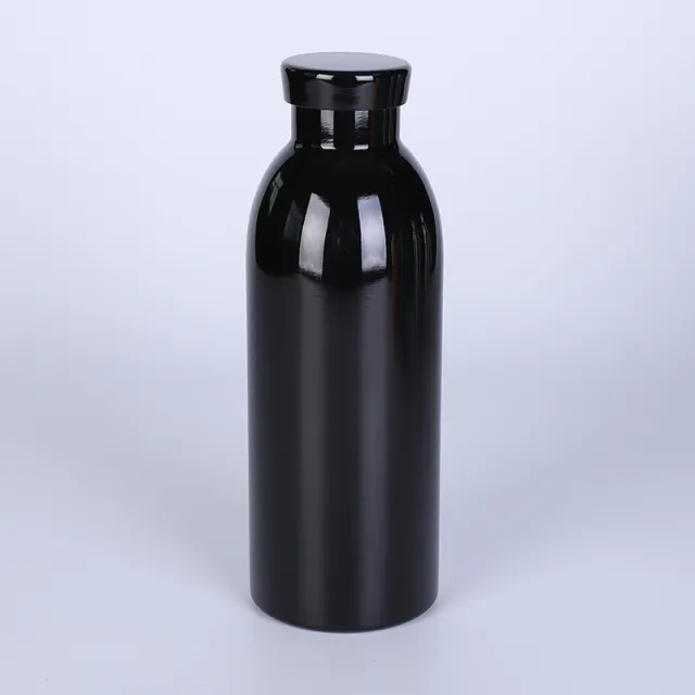 304 Stainless Steel Double layer Vacuum Milk Bottle Portable Outdoor Small Mouth Black - Shop at LoveMi
