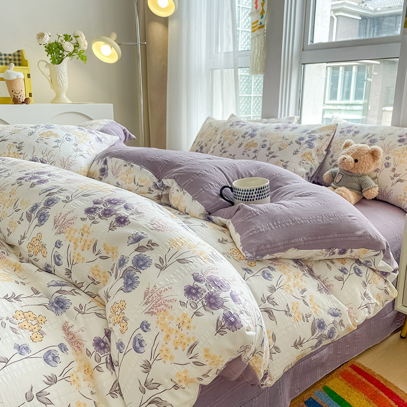 Aerobic Jacquard Cloud Yarn Cotton Four-piece Set Soft Skin-friendly - Image 10