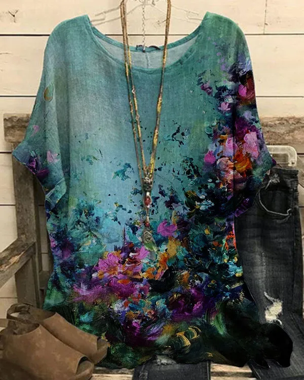Women's Fashionable B653 Printed Short Sleeve 5 Models Xs - Shop at LoveMi