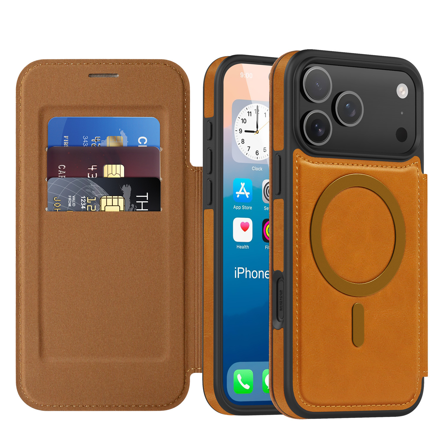 Solid-color, Minimalist, Versatile Magnetic Leather Phone Case