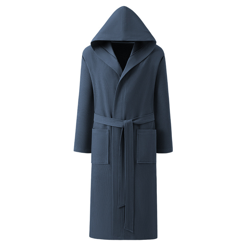 Mens Pure Cotton Hooded Bathrobe - Image 6