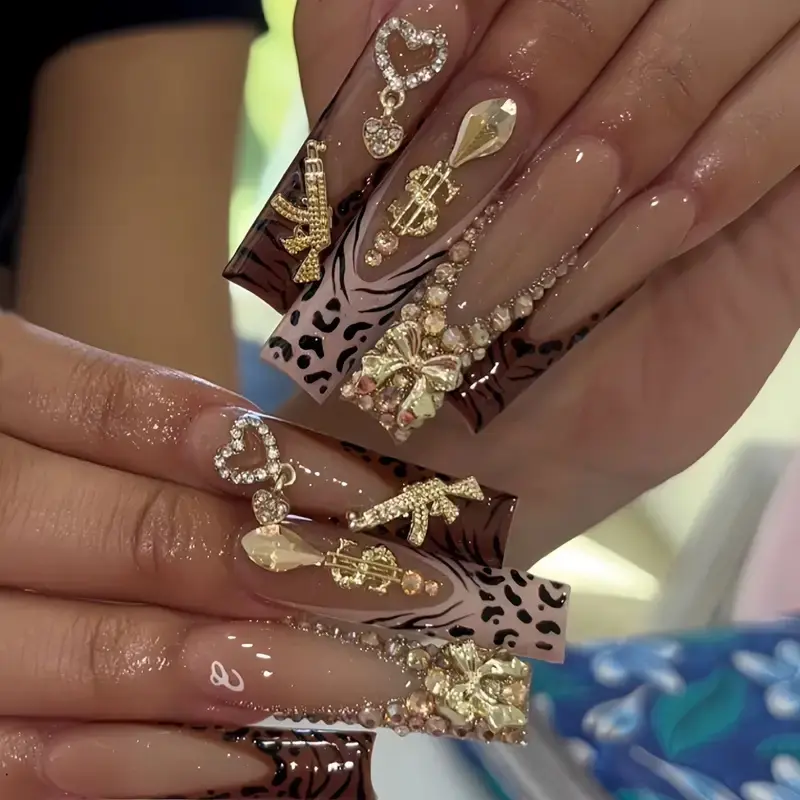 Bow-knot Flower Wearable Nail Tips Fake Nails