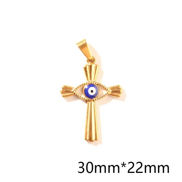 Women's Vintage Epoxy Cross Punk Necklace Pendant Blue Epoxy Cross - Shop at LoveMi