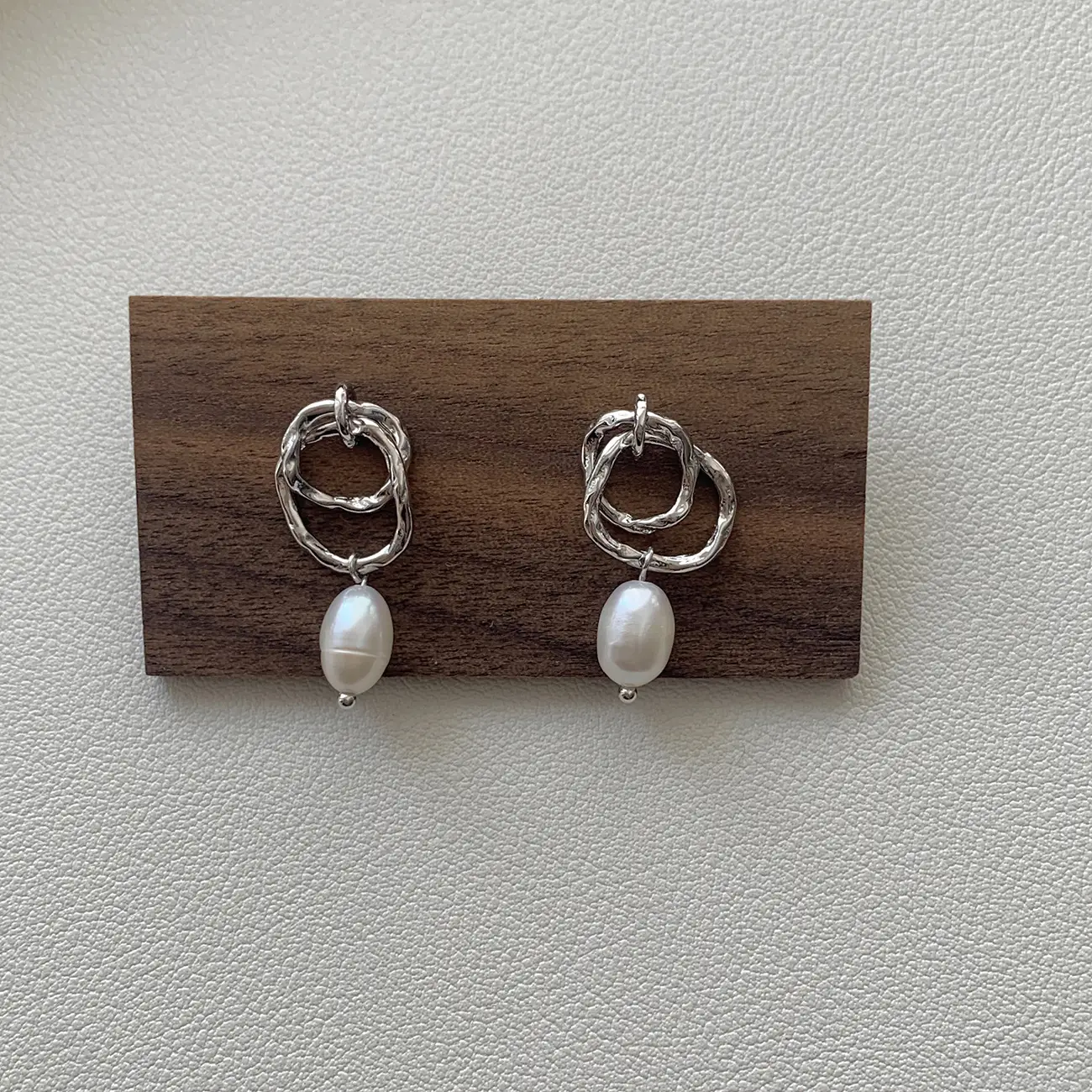 S925 Sterling Silver Double Layer Circle Ear Studs