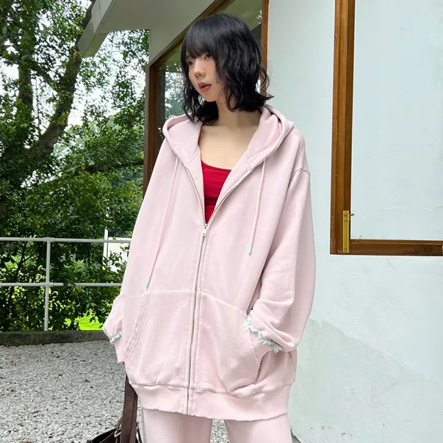Autumn And Winter Simplicity Hooded Brushed Sweater Coat For Women Millennium Pink - Shop at LoveMi