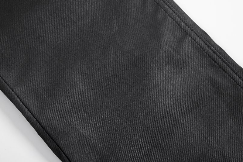 Black Brushed Wax Slightly Flared Casual Trousers Jeans