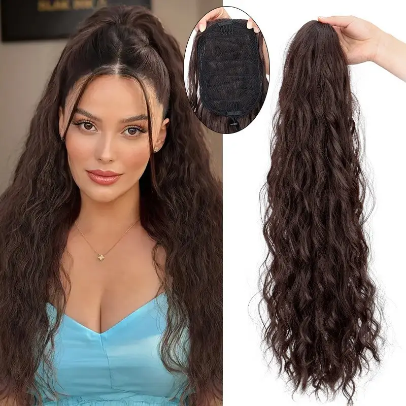 Water Ripple Long Curly Hair Fluffy Corn Curler Hair Extension