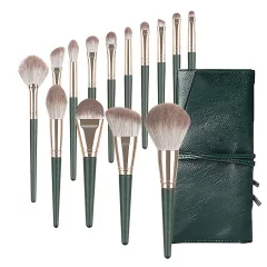 Green Cloud 14 Makeup Brushes Suit - 14 Green Clouds With Bags - View 1