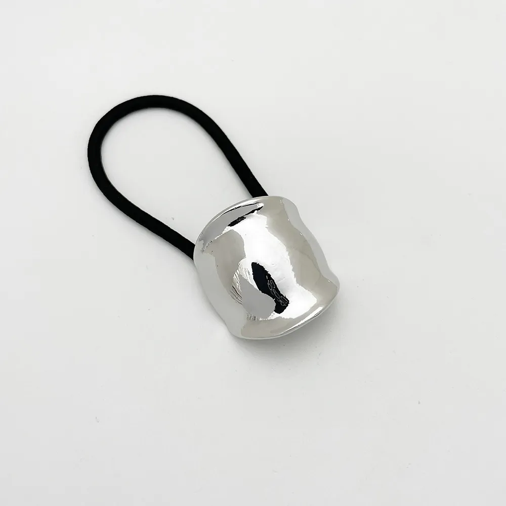 Alloy Headwear Geometric Cold Wind High Elastic Rubber Band - 460 Silver