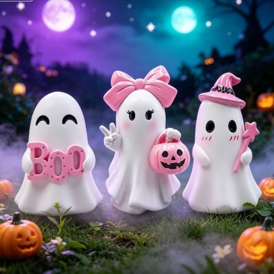 New Arrival Halloween Ghost Pumpkin Resin Home Desk Decor everydayshopit media