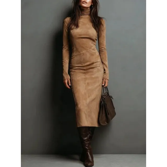 Sexy Slim fit Long sleeved Dress For Women Khaki - Shop at LoveMi
