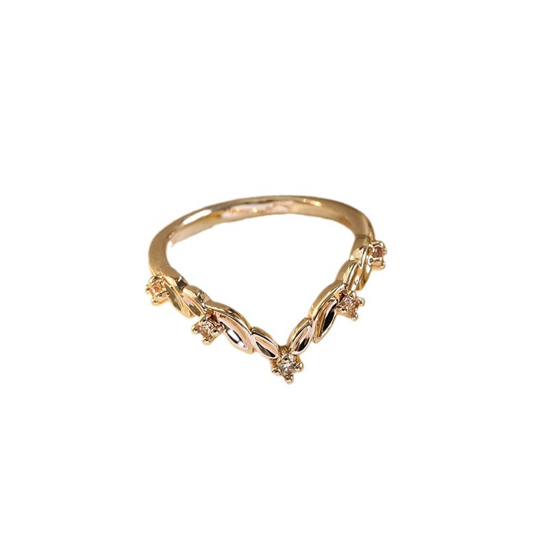 Simple Fashion Personality Copper Inlaid Zircon Ring Three-piece Set