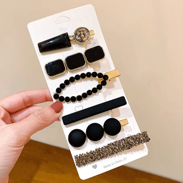 New Summer Sweet Girl Delicate Hair Accessories Clip Dark 6Piece Set - Shop at LoveMi