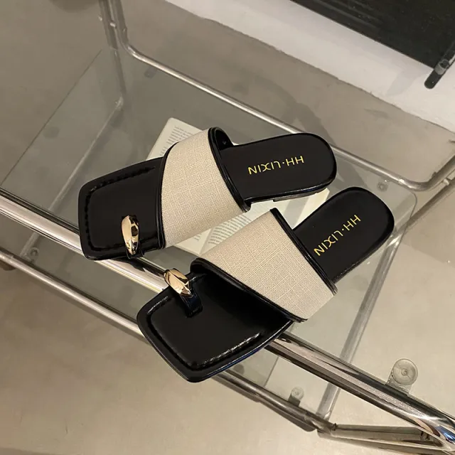 Women's Flat French style Sandals Black - Shop at LoveMi