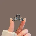 Bow Rhinestone Small Jaw Clip