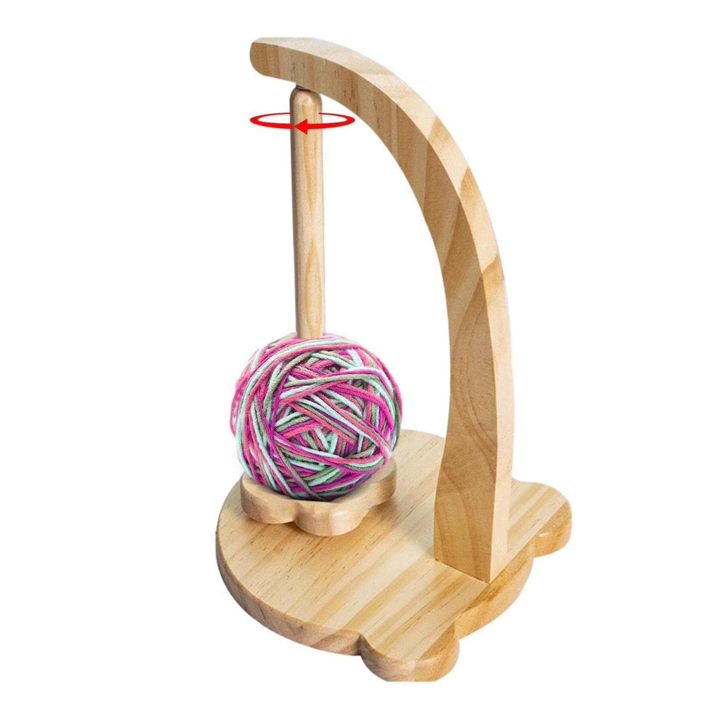 Wooden magnetic rotatable spool rack (bear varnish)