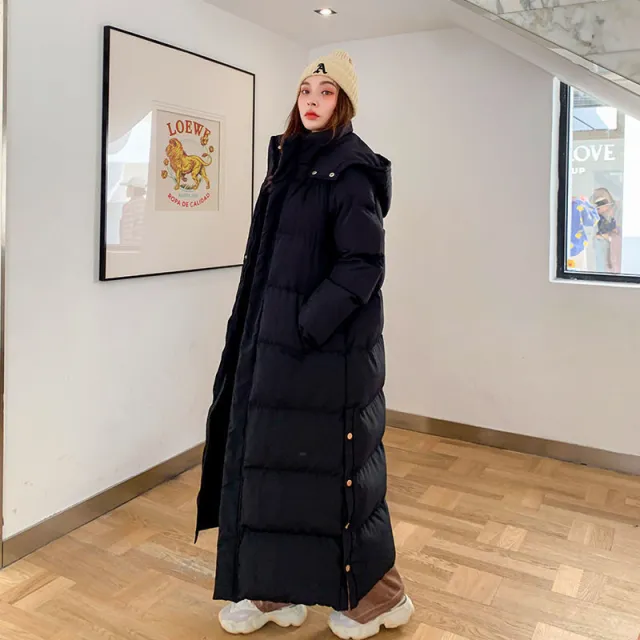 Women's Winter Loose Thick Long Cotton Coat Jacket Black - Shop at LoveMi