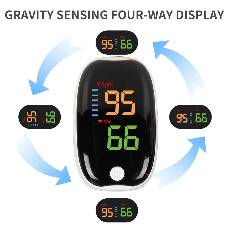 Portable Finger Clip Pulse Saturation Detector - Black And White