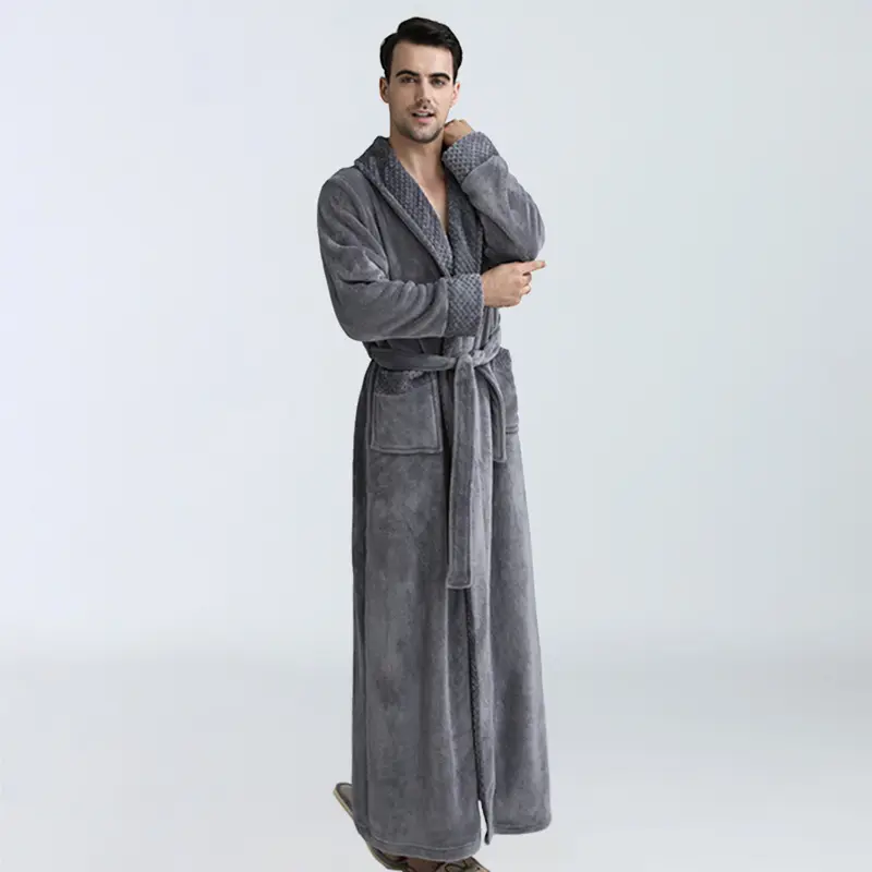 Men's Winter Coral Fleece Nightgown Homewear Thickened
