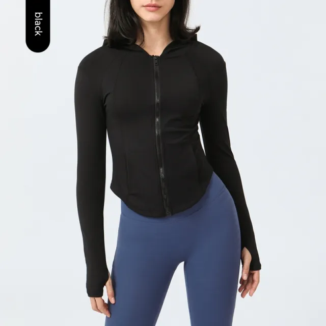 Fleece lined Yoga Clothes Coat Women Black - Shop at LoveMi