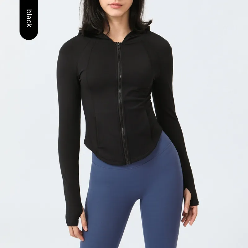 Fleece-lined Yoga Clothes Coat Women - Black