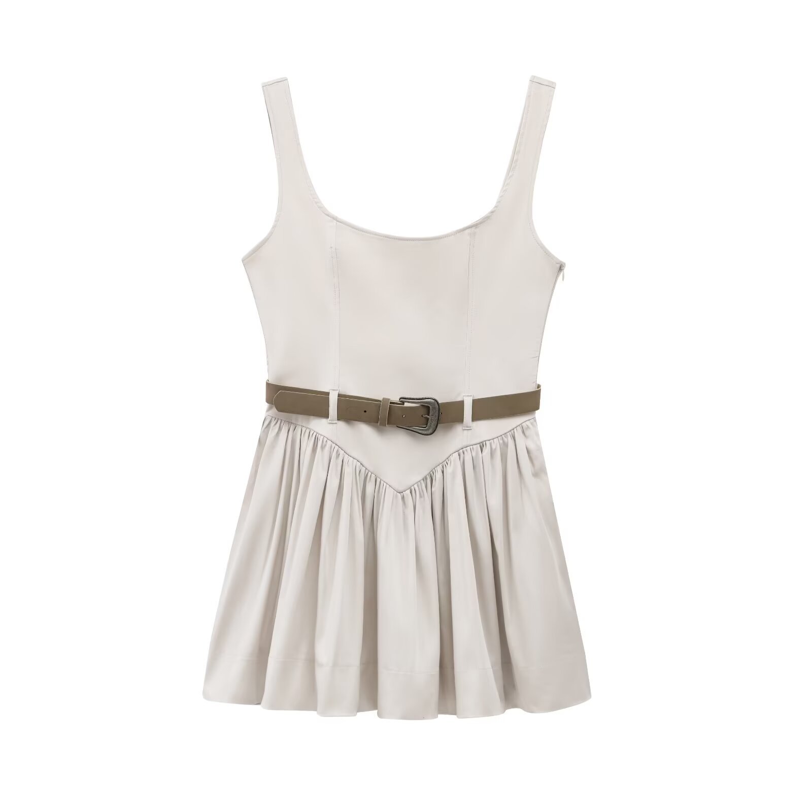 Small Fashion With Belt Slim Sleeveless Sling Short Dress